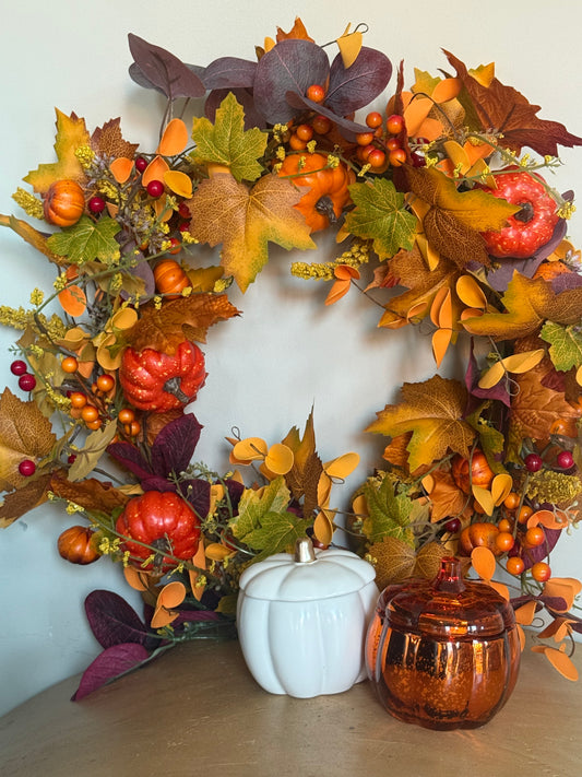 Autumn Wreath and Candle set