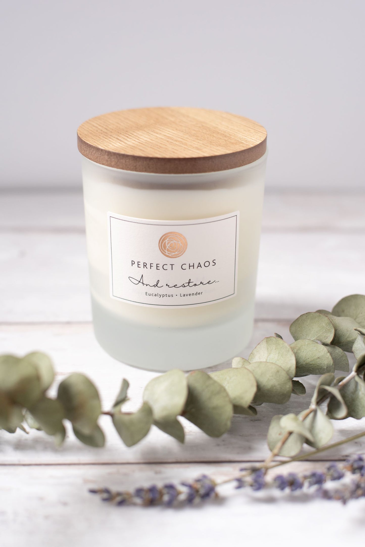 Frosted Glass Candle - And Restore