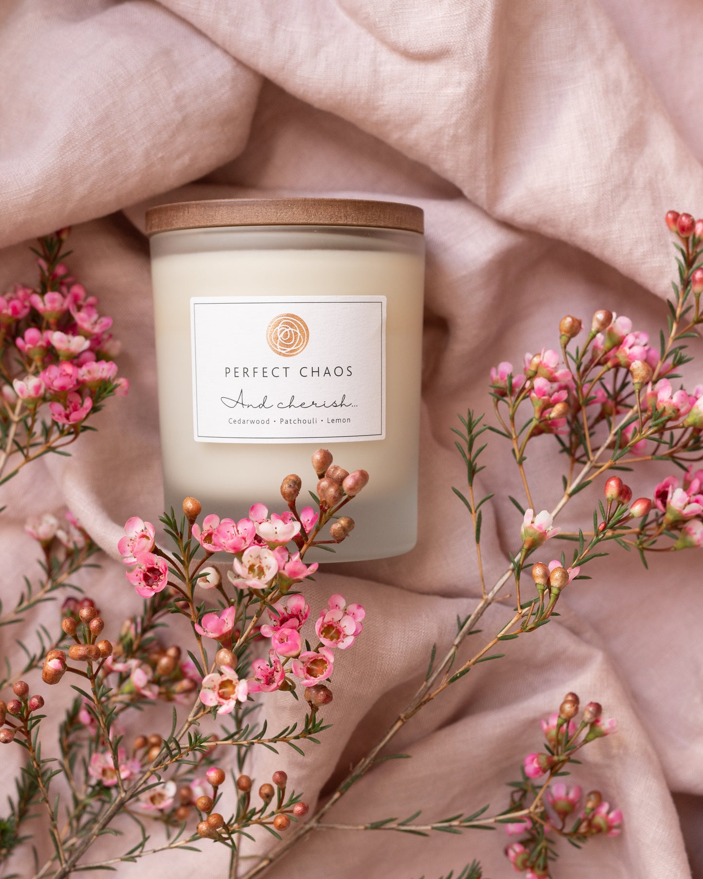 Frosted Glass Candle - And Cherish