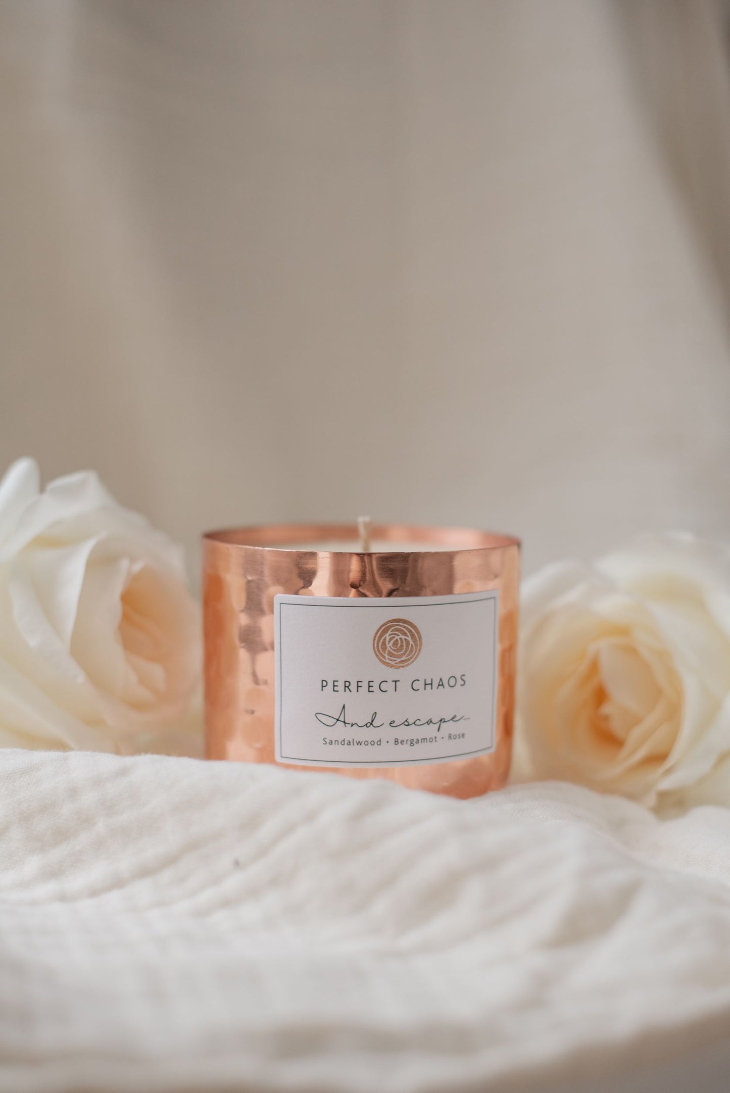 Medium Copper Dimpled Candle - And Escape