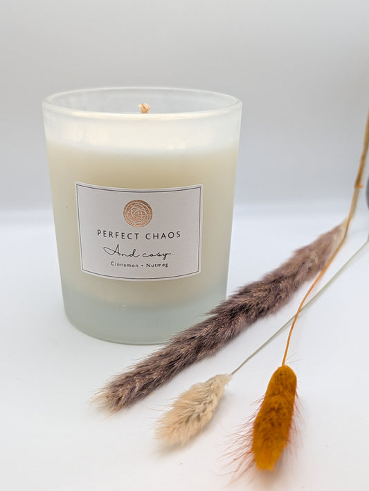 Frosted Glass Candle And Cosy