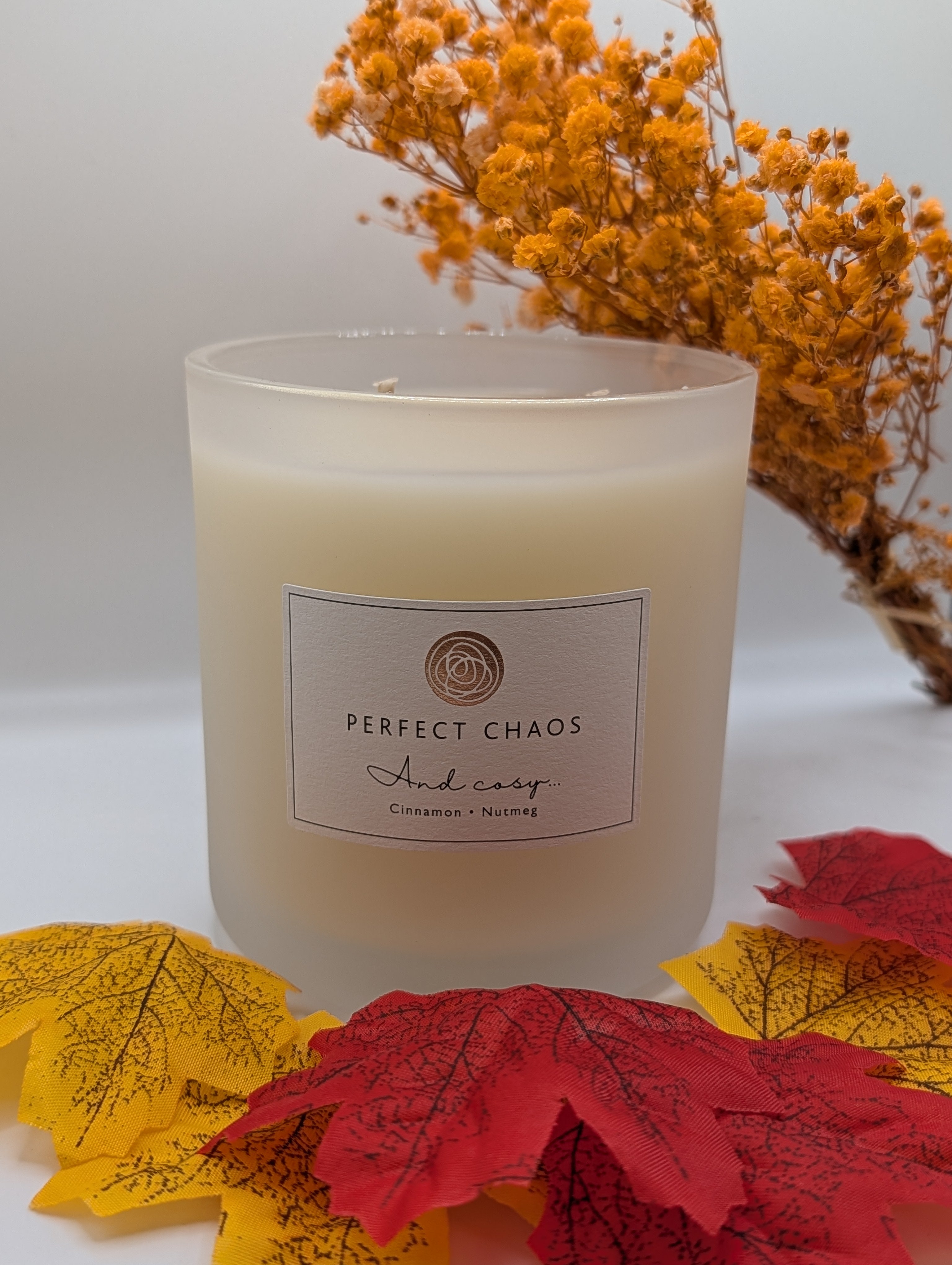 Frosted Glass Candle And Cosy