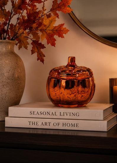 Electroplated pumpkin Votive