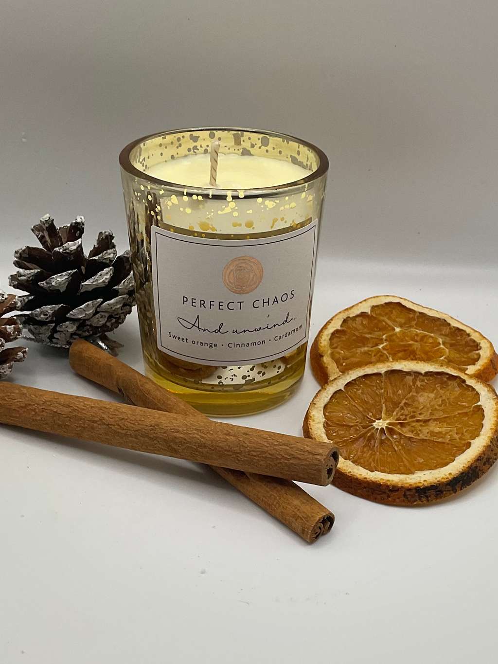 Electroplated Christmas Candle - And Relax