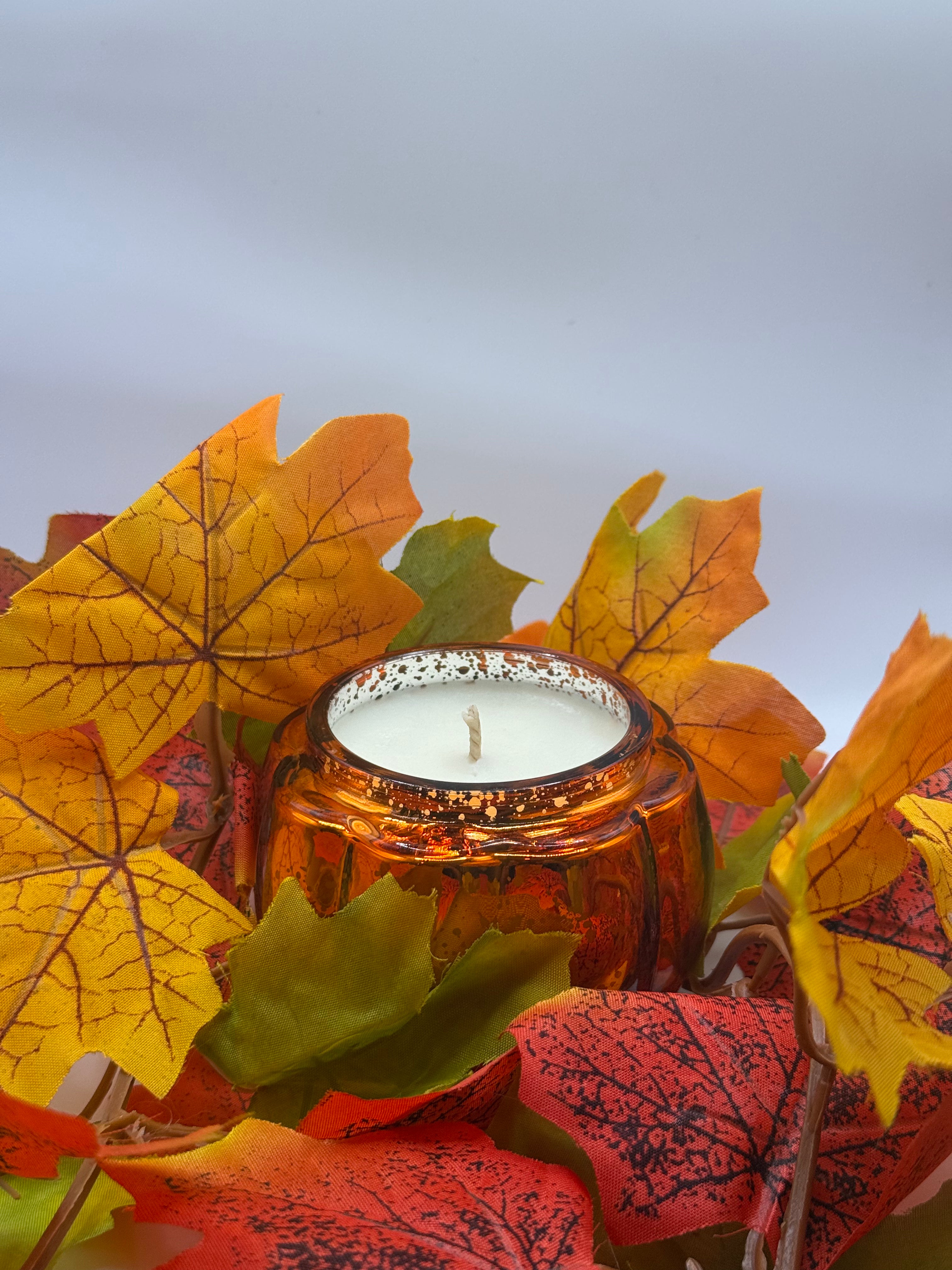 Electroplated pumpkin Votive