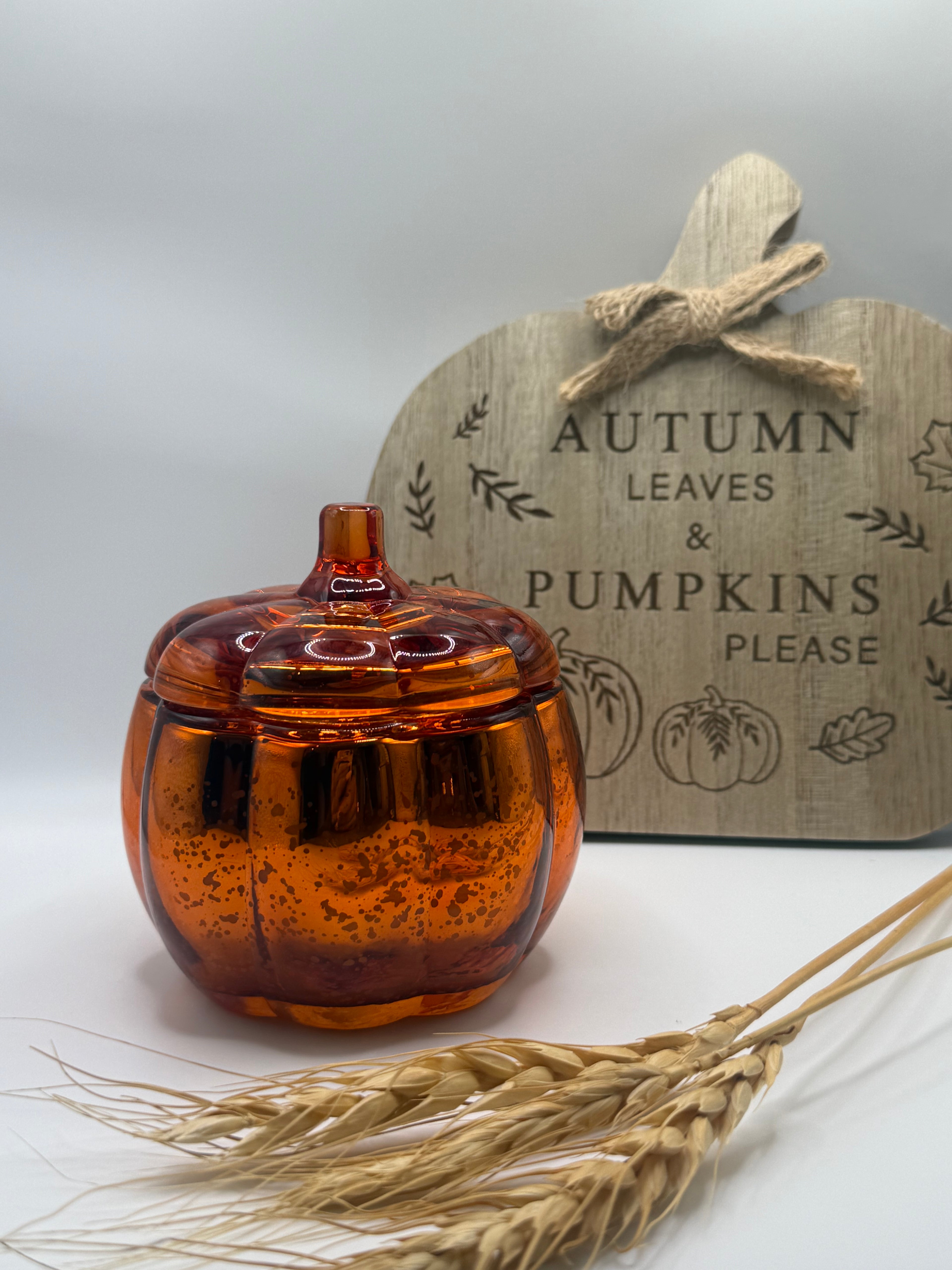 Electroplated pumpkin Votive