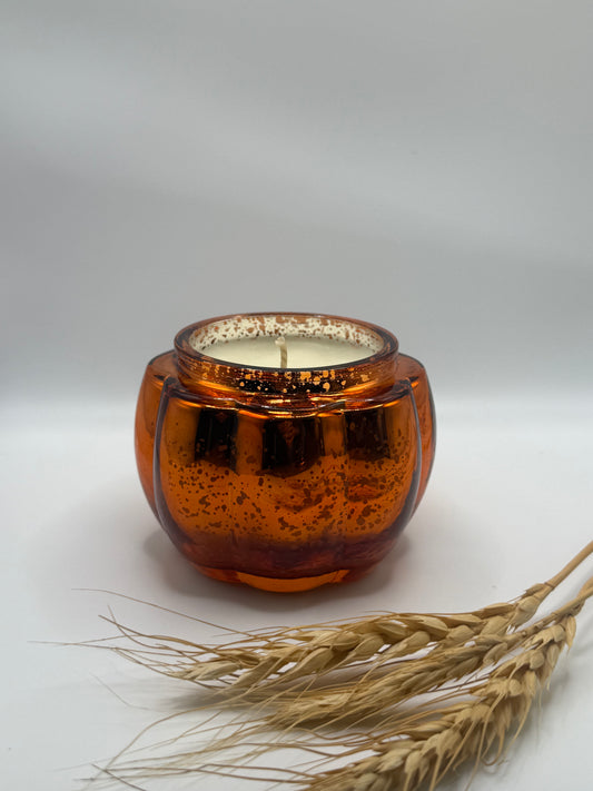 Electroplated pumpkin Votive