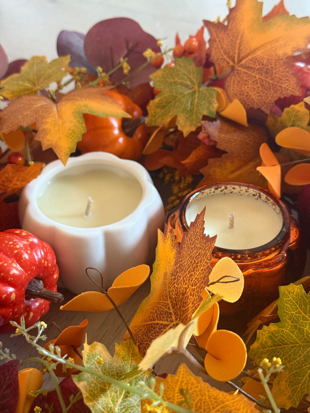 Electroplated pumpkin Votive