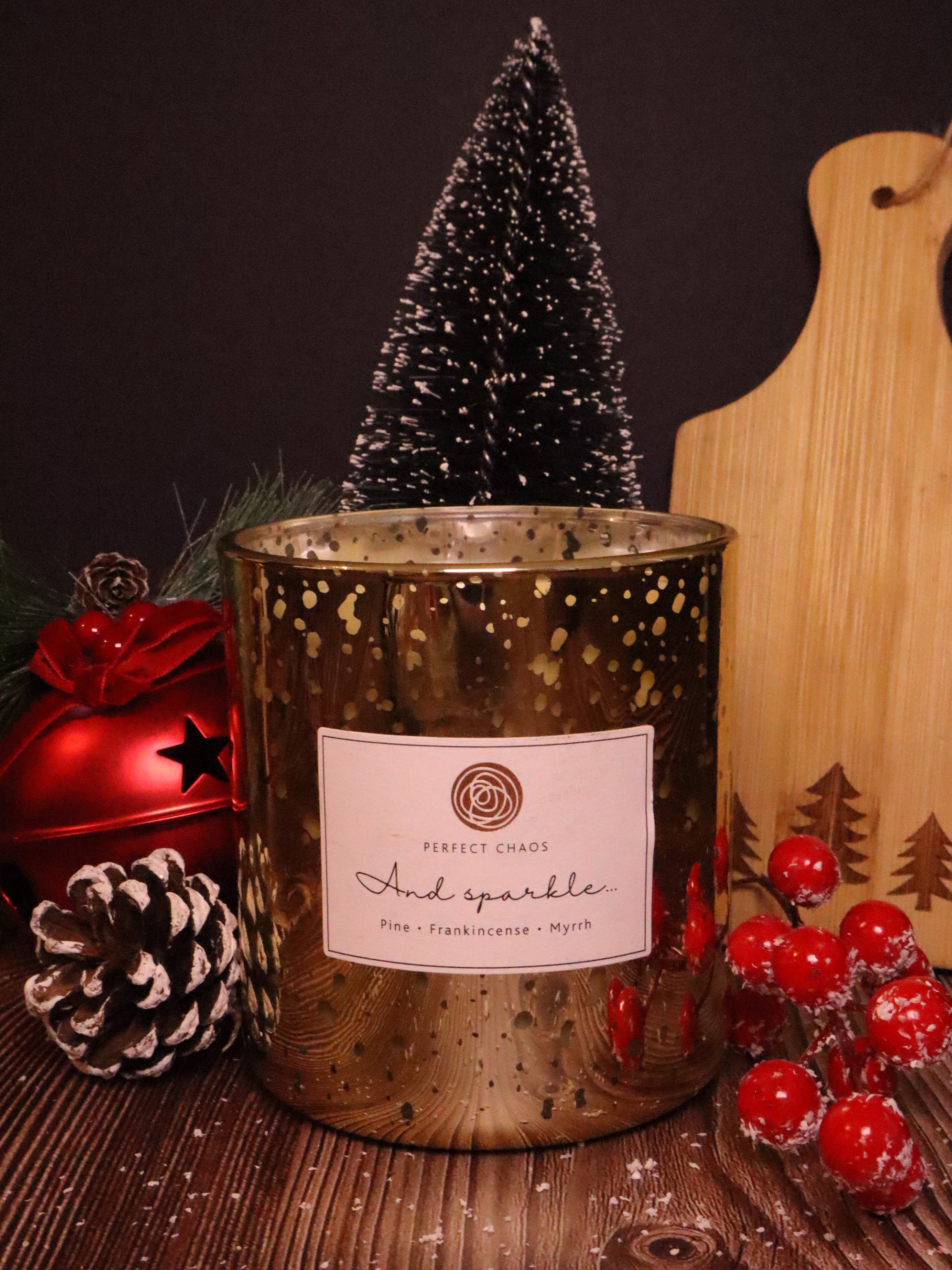 Electroplated Gold Christmas Candle - And Sparkle