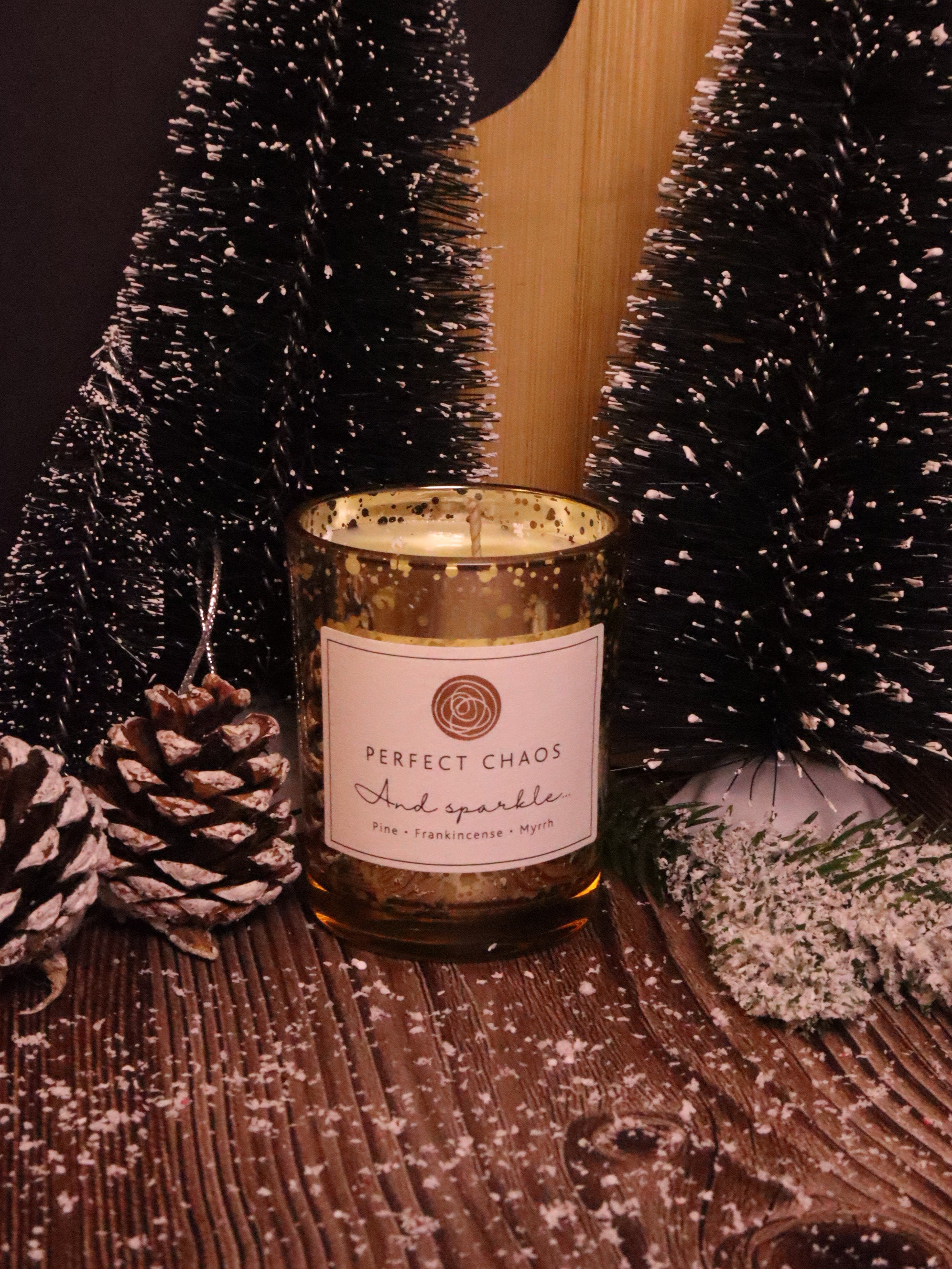 Electroplated Gold Christmas Candle - And Sparkle