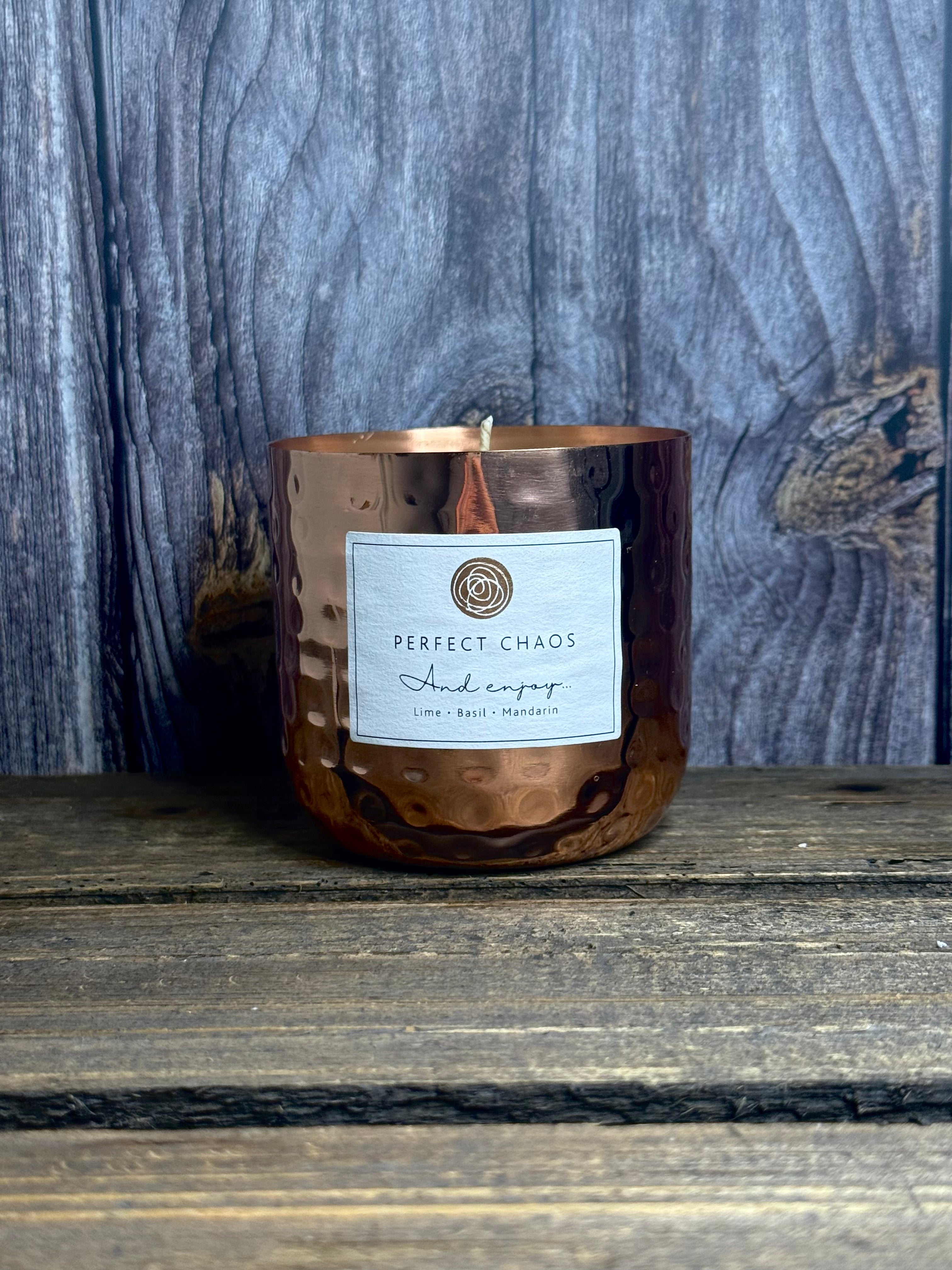 Copper Dimpled Candle - And Enjoy