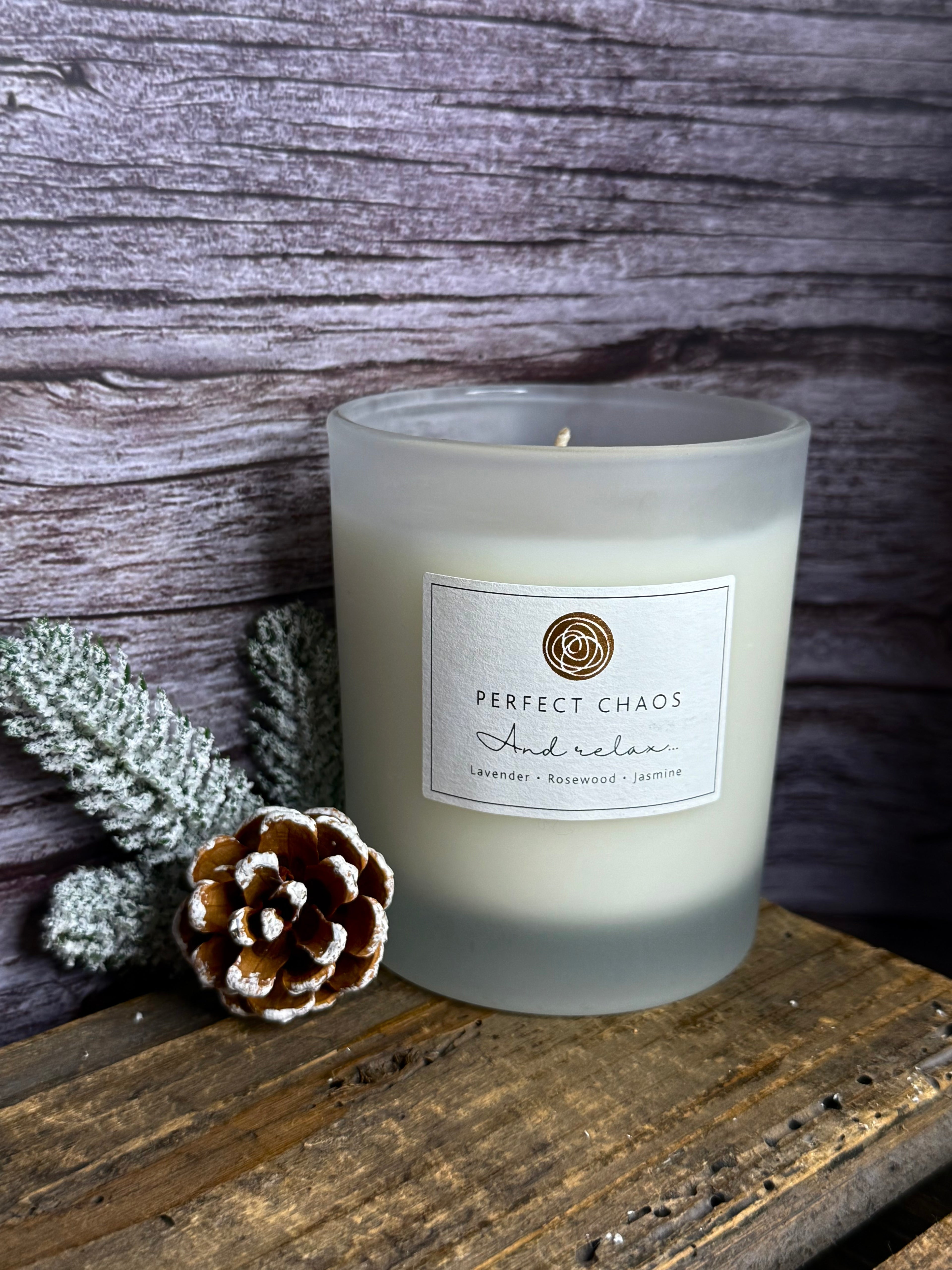 Frosted Glass Candle - And Relax