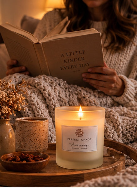 Frosted Glass Candle And Cosy