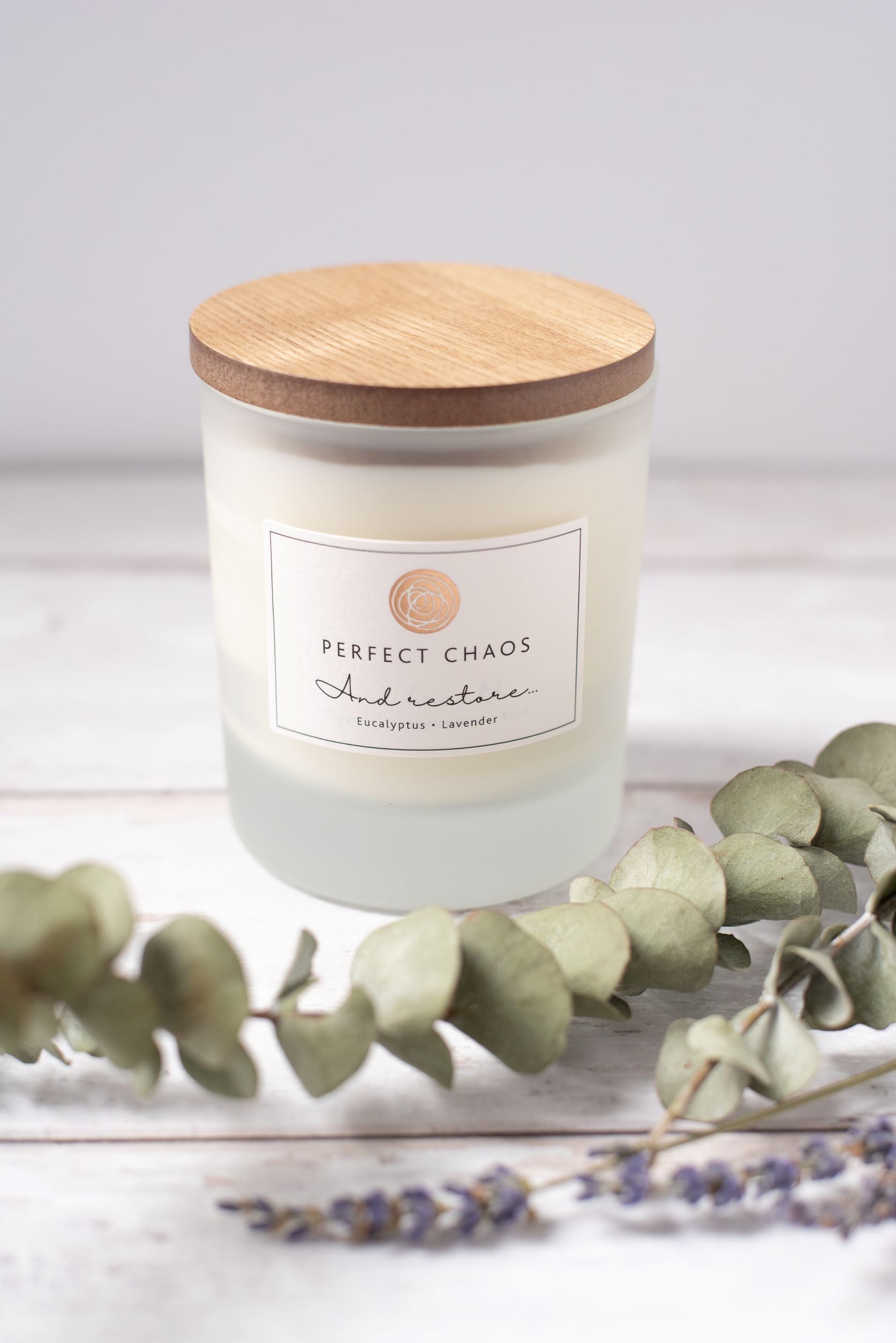 Frosted Glass Candle - And Restore