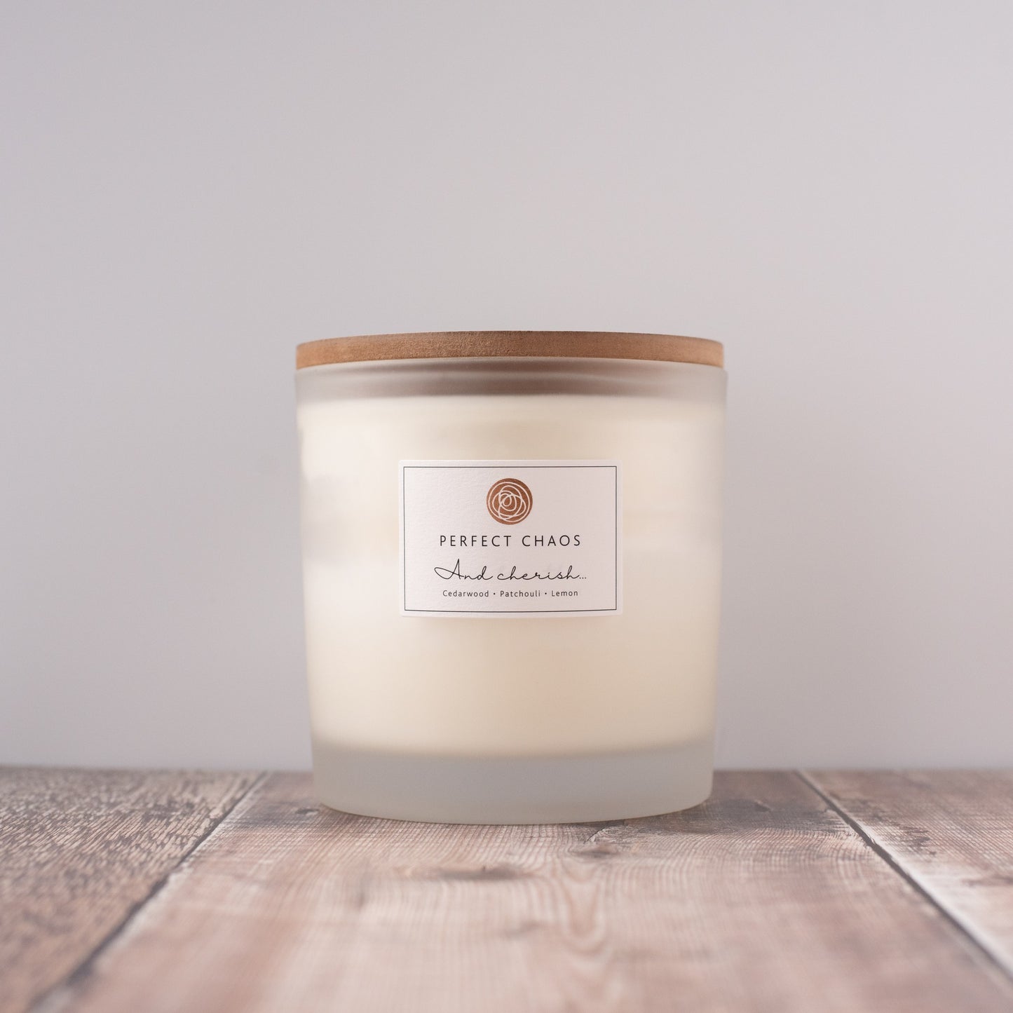 Frosted Glass Candle - And Cherish