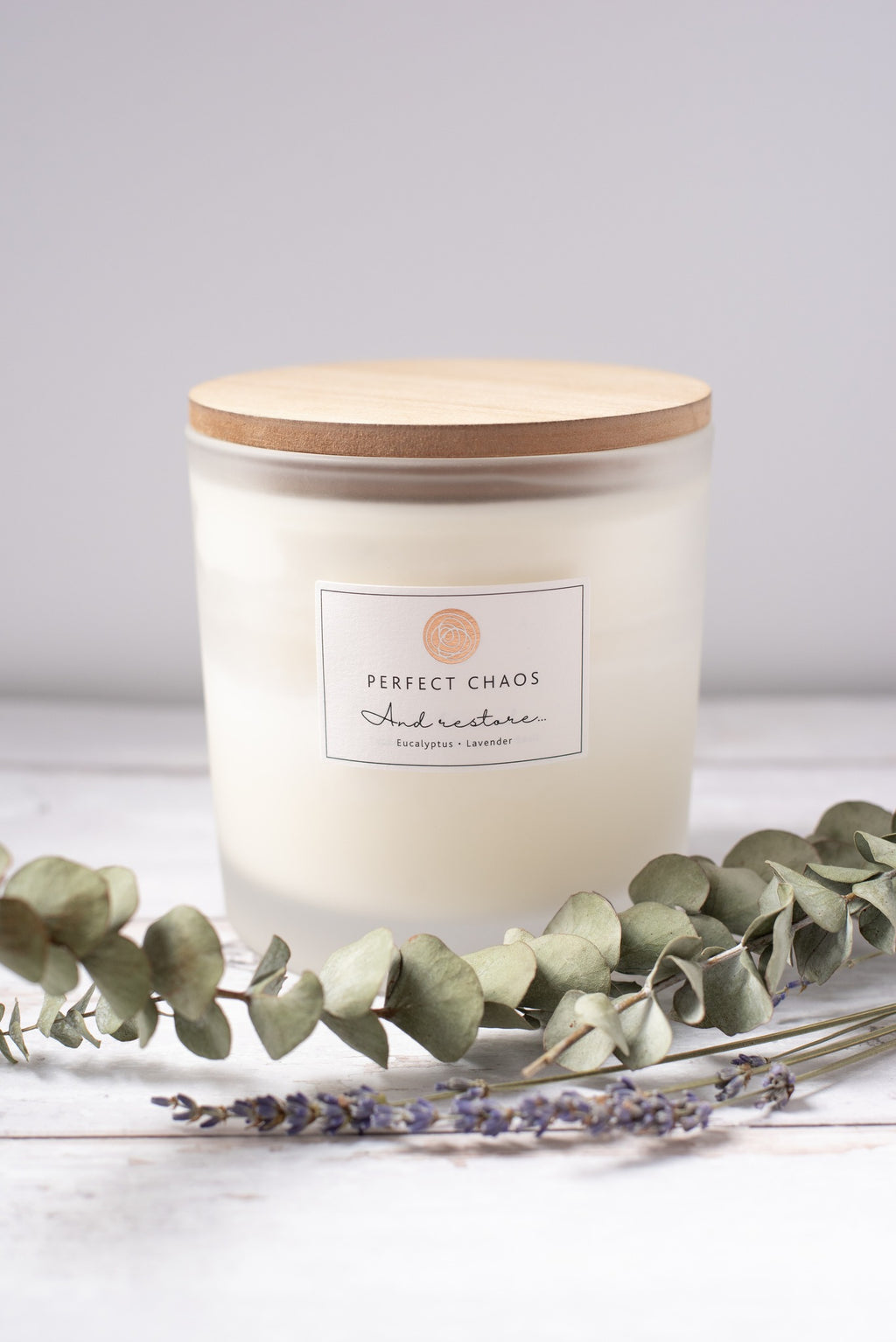 Frosted Glass Candle - And Restore