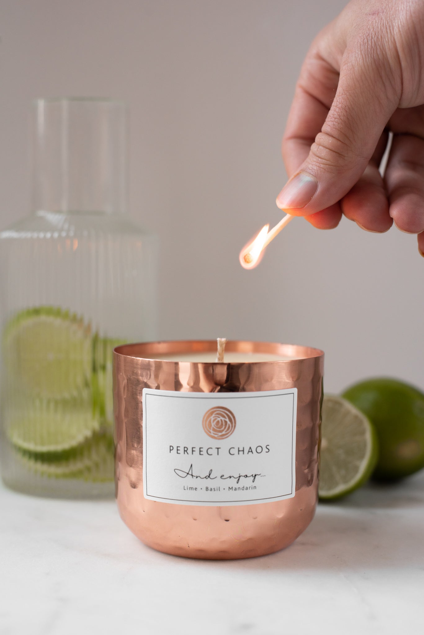 Copper Dimpled Candle - And Enjoy