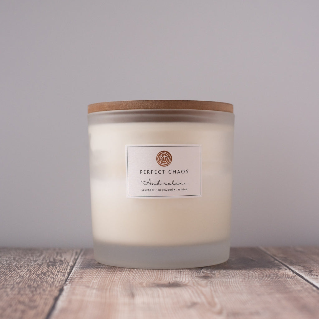 Frosted Glass Candle - And Relax