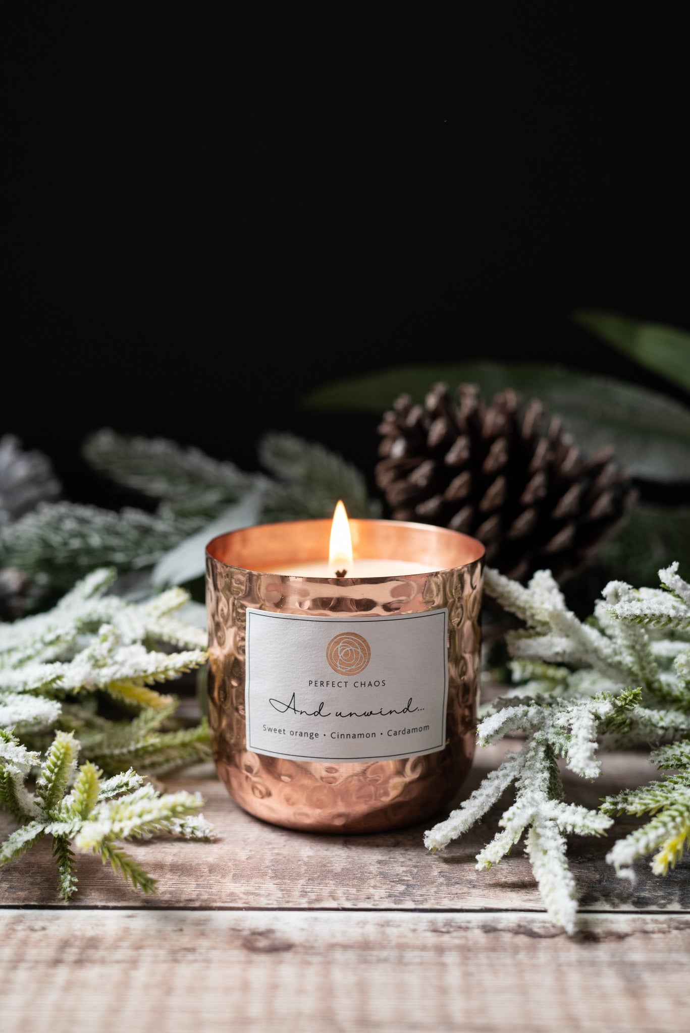 Copper Dimpled Candle - And Unwind